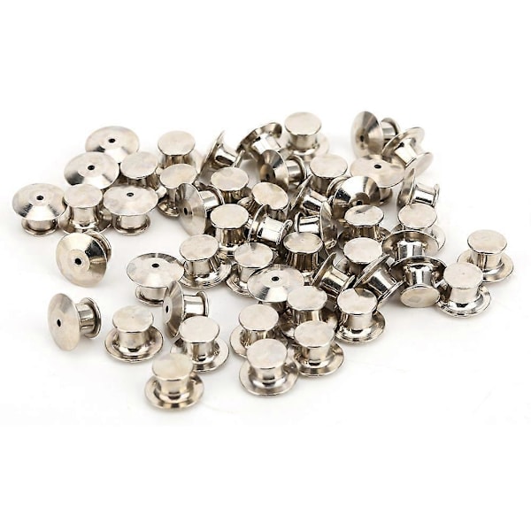 50 kpl Rintaneulan Kiinnitysnastoja Lukittava Kiinnike Litteä Hattu Nimilaput Kirjanasta Pidike 7 x 10mm Nikkeli