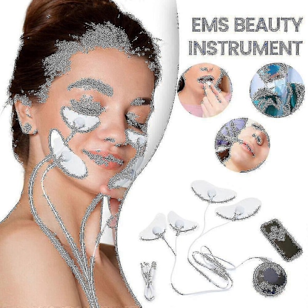 Ems Ansiktsmassageapparat Lyftande Strömstimulator Instrument Remote Control