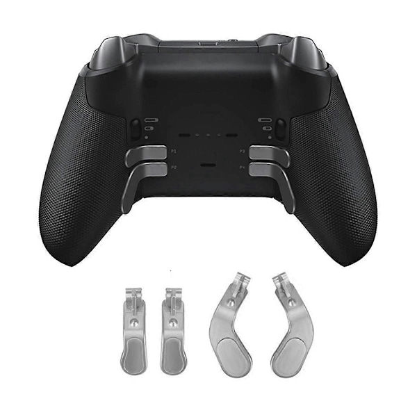 Metal Elektroplettering Paddles 4 i 1 Trådløs Controller Paddle Kit til One Elite Series 1/2 Controller Sort