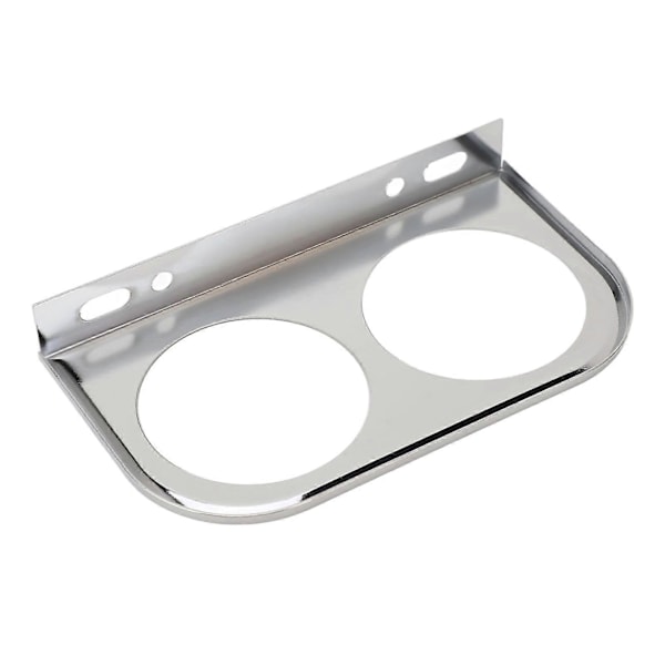 2 Hulls Målerpanel 2?1/16 Tommer 52MM Universal Metall Bilmålerfeste Instrumentpanel Sølv