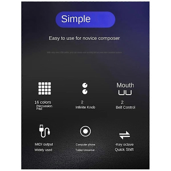 B16 MIDI Keyboard Percussion Pad - til Musikproduktion DJ Controller Arranger