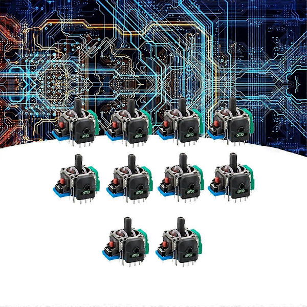 10 kpl Hall-elektromagneettinen joystick pelikonsoliin, 3D Hall-joystick-anturi potentiometri