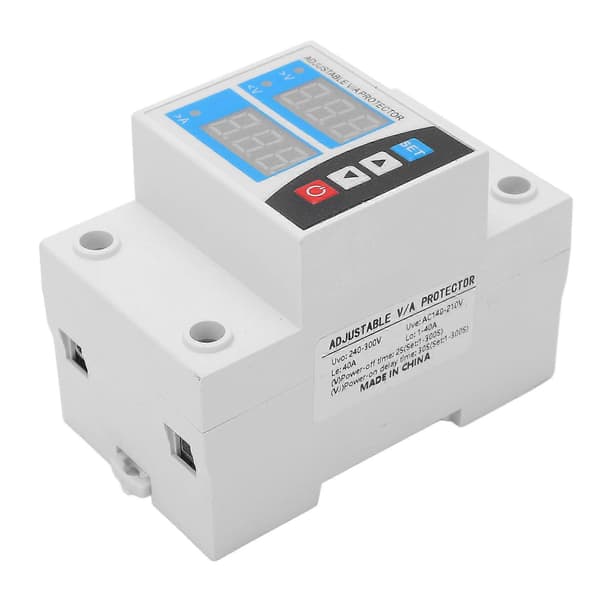Över- och underspänningsskydd Digital Display Protector Automatisk Återställning 240V?300V 40A