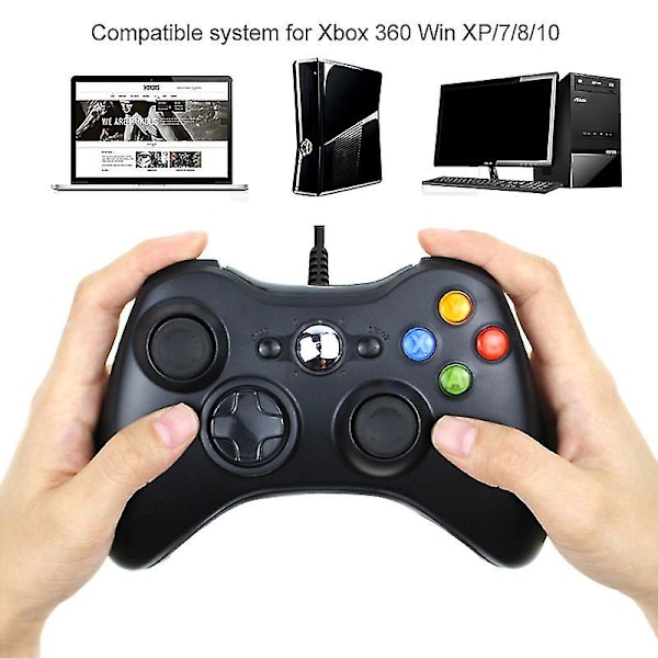 4-i-1 USB-kabelansluten gamepad för Xbox 360 / Windows 7 / 8 / 10