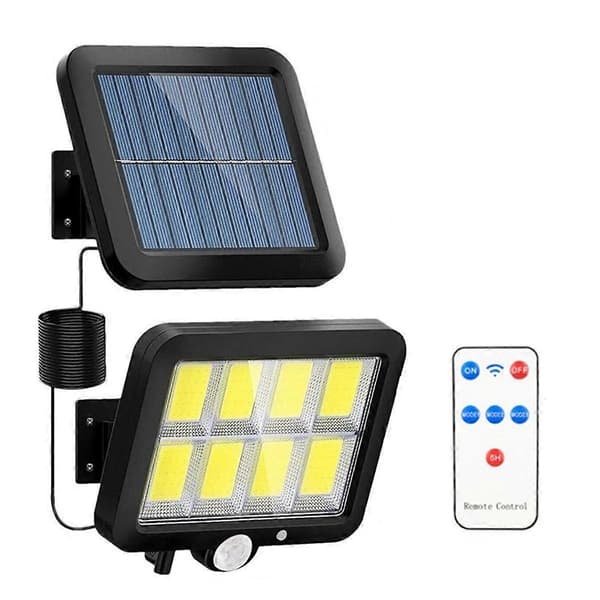LED Solar Split Vegglampe 3 Modus Vanntett Bevegelsessensor Lamper Hage Gatelys Solcellelampe for Hagesikkerhet A