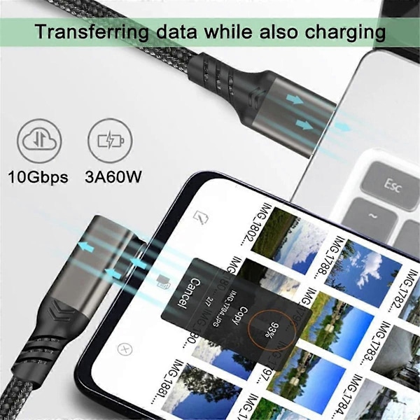 Link-kabel til Quest 2 VR USB 3.2 Hurtigopladningskabler Dataoverførsel Hurtige opladninger VR Headset Tilbehør, 1 meter