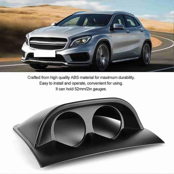 2in Instrumentpanel Måler Pod Dobbelt Hul Bil Måler Holder Beslag Universal Auto Tilbehør Sort