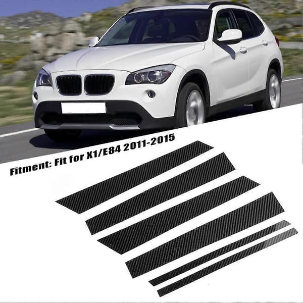 6 stk./sett B-stolpedeksel i karbonfiber, utvendig dekor, passer for X1 E84 2011–2015