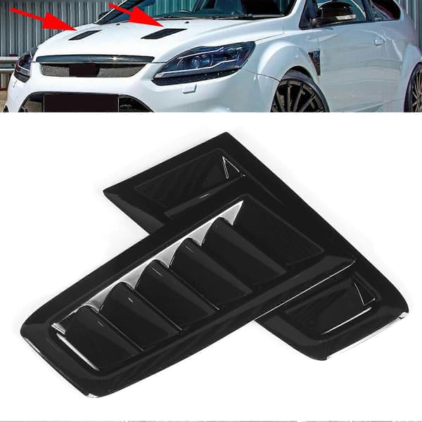 Par Frontpanser Ventiler Luftuttak Erstatning for Focus RS MK2 Stil Universal Blank Svart