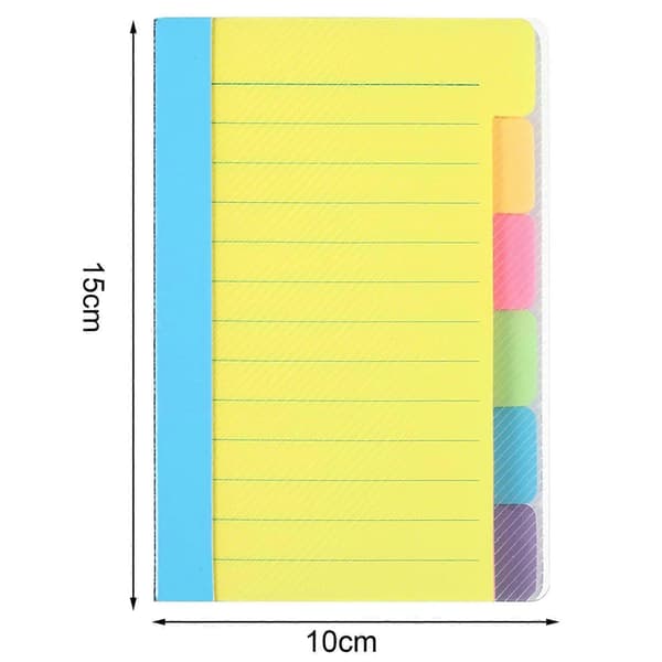 Linjeret notesblok farverige sticky notes sæt kompakt indeks faneinddelt notesblok memo pad til hjemmekontor skole