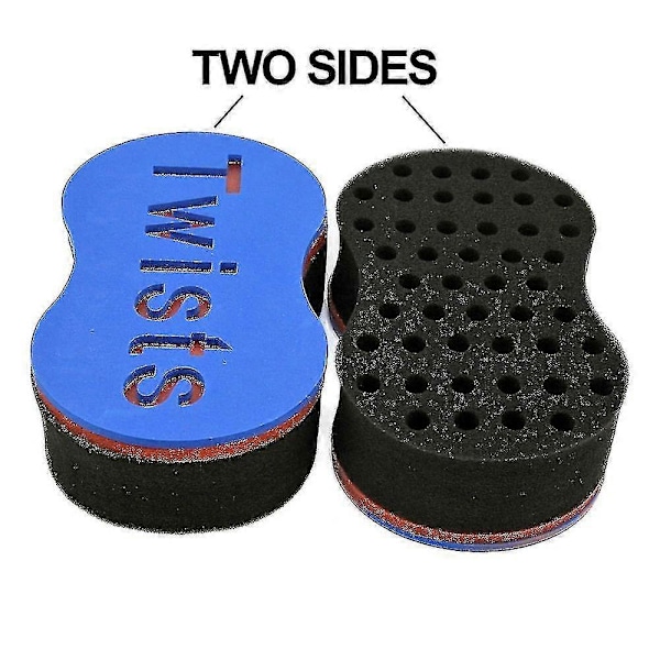 Ny Hårsvamp Twist Børste Krøllsvamp For Dreads Locs Twist Krøll Coil 2 pieces