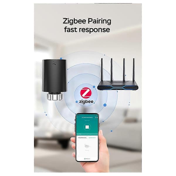 LCD Touch Screen Zigbee Intelligent Radiatoraktuator App Kontrol Termostatisk Radiatorventil Temperaturregulator B