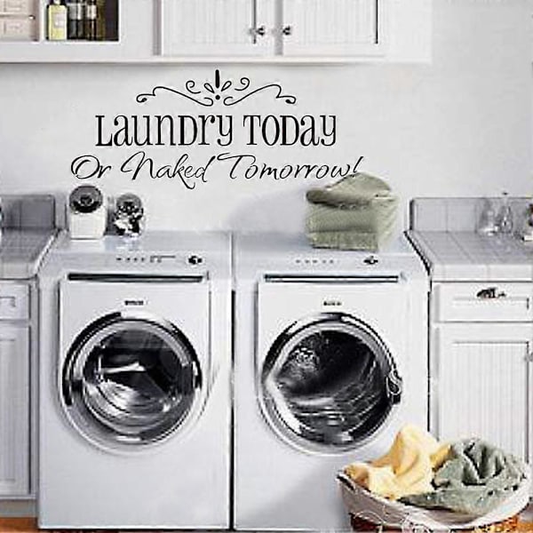 Laundry Today -kirjain irrotettava itseliimautuva seinätarra seinämaalaus huoneen sisustus