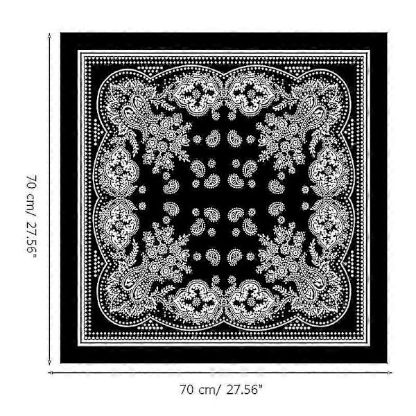 Cowgirl Bandanas Sjal Rhinestones Frynser Paisley Tørklæde Polterabend Bandanas Cowboys Bandanas Rhinestones Halstørklæde Black
