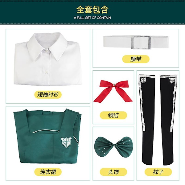 Danganronpa V2 Gakuen Sonia Nevermind Cosplay Kostym Skoluniform Kostym Outfit Kjol L