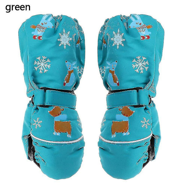 25 * 9cm Barnskidhandskar Vattentäta Varma Green