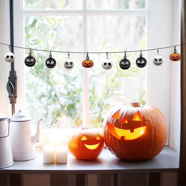 10 st Small Bell Mini Pumpkin Bells Halloween pumpa dekoration Ghost Skull Bells Lämplig för Halloween gör-det-själv hantverk Handgjorda tillbehör