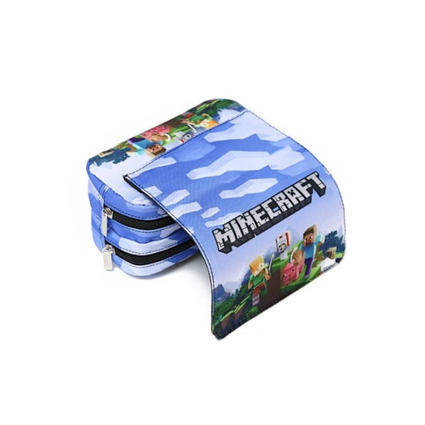 Tecknat spel Minecraft 3D-tryck Barn pennfodral brevpapper låda pennfodral för grundskole- och gymnasieelever Green