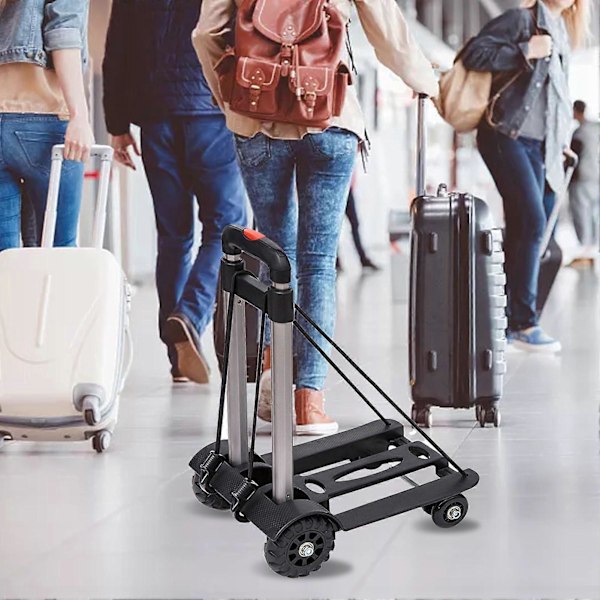 4-hjuls foldbar trolley aluminiumslegering foldbar håndvogn bagagevogn til shopping dagligvarer