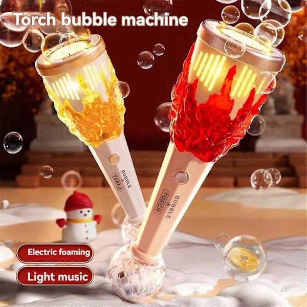 Torch-kuplakone, Torch-rekvisiittakuplakone valolla, kesäinen kuplalelu lasten lahja A