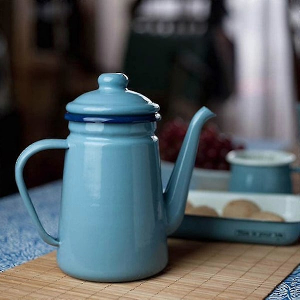 1000ml Emaljerad Tekanna Vintage Löst Te Kaffe Te Vattenkanna