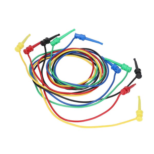 5 stk. Krokodilleklemme Testledning Dobbeltendet Testkabel Ledningssæt Kit til Vedligeholdelse