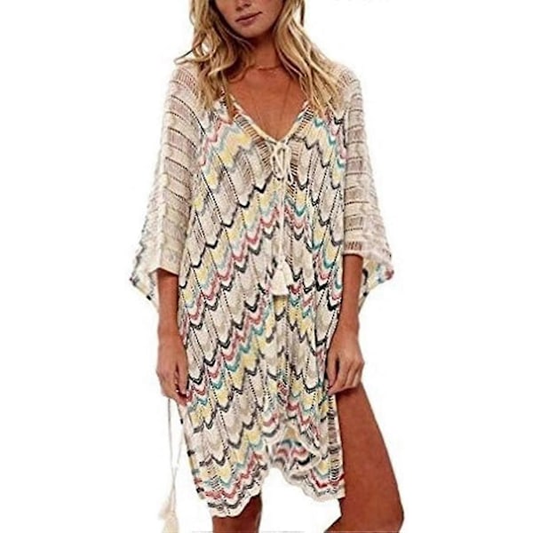 Sommerbadedrakt Bikini Strand Badetøy Heklet Cover Up for Kvinner Multicolor 5