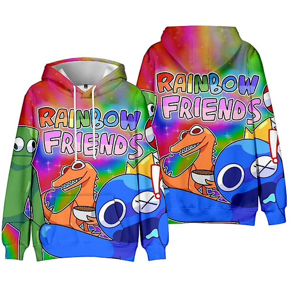 Rainbow Friends Tryckt Barn Pojkar Flickor Hoodie Dragsko Huvtröja Pullover Sweatshirts Casual Lösa Toppar style 1 7-8 Years
