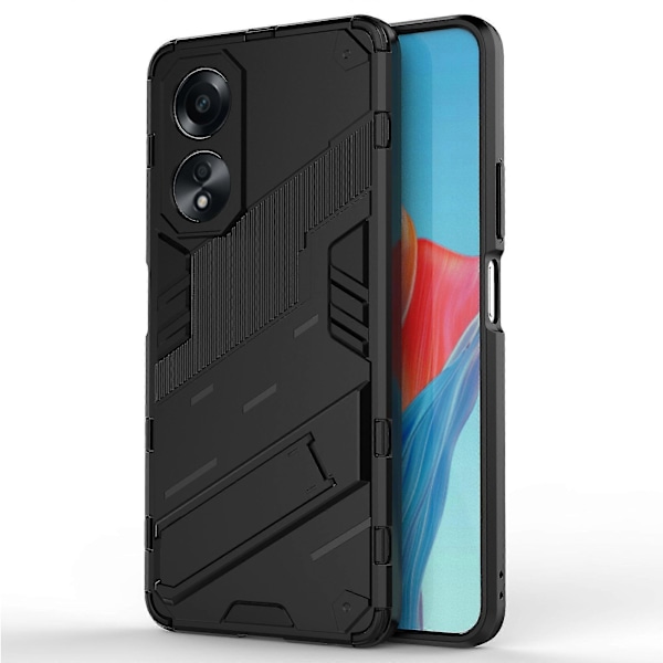 Skal för Oppo A58 4g PC+TPU Stötsäkert Stativ Mobilskal Black