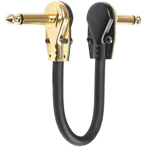 Gitarr Patch Kabel Effektpedal Patch Kablar 1/4-tums Rät Vinkel Låg Profil Pannkaksdesign För Eff (trassel)