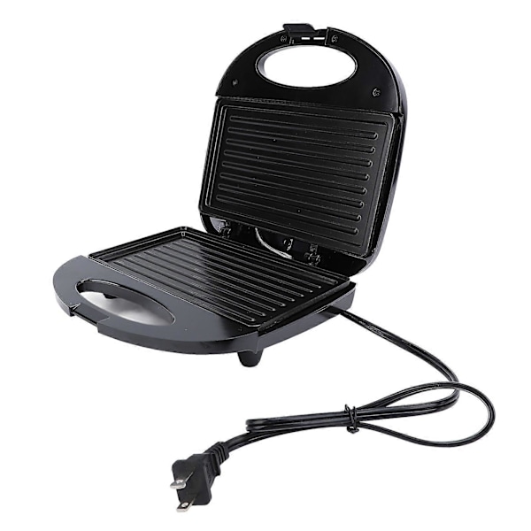 750W Grill Frukostmaskin Dubbelsidig Uppvärmning Nonstick Elektrisk Bakmaskin för Biff Smörgås Bröd