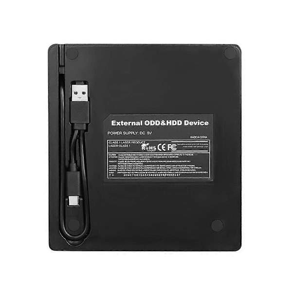 Ekstern CD/DVD-drev USB3.0/Type-C CD/DVD ROM +/-RW Adapter Optisk Disk Drev CD-afspiller til Laptop PC Desktop Computer