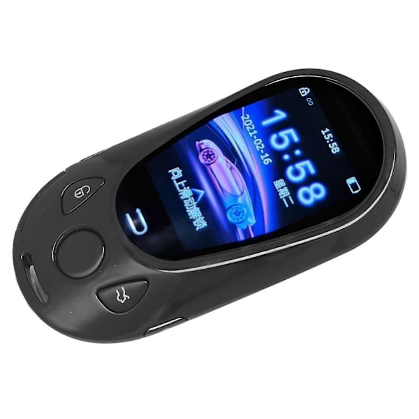Älykäs LCD-kosketusnäytöllinen auton avain, avaimeton sisäänpääsy, universaali kaukosäädin avaimelle moottorin käynnistys- ja pysäytyspainikkeella varustettuihin automalleihin, musta