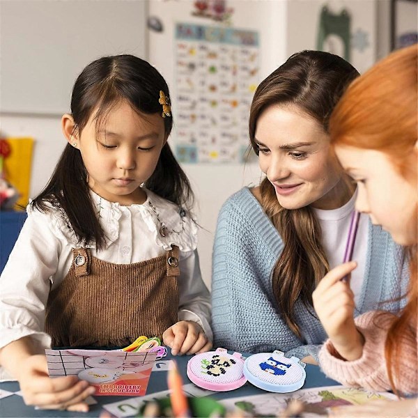 6 st Stämplade Kit för Barn Nybörjare DIY Mini Broderikit Nålpoint Nybörjarkit DIY Ornament Hantverk