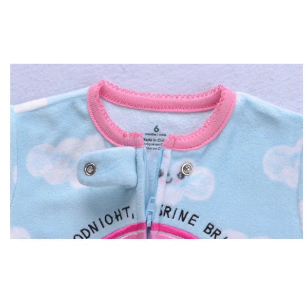 2023 Höst Vinter Varm Nyfödd Baby Sparkdräkt Pyjamas Fleece Fot-inlindad Jumpsuit Bebis Flicka Tecknad Söt Pjms style 1 9M
