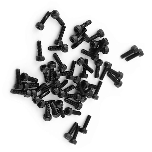 M3 Musta Kuusiokoloruuvin Kanta Ruuvisarja (M3*10mm, Täyskierteinen, 50kpl)