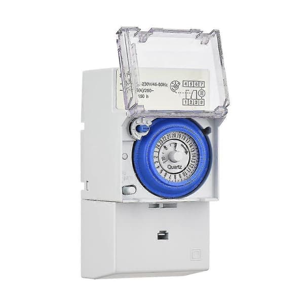 Mekanisk 24-timmars Timer Switch AC 220-240V 15 Minuters Intervall 96 Gånger På/Av Programmerbar Elektrisk Timer DIN-skena Installation Relä Switch SUL181h AC110-230V
