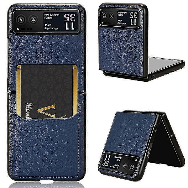 Motorola Razr 40 5G PU-nahka + PC Korttipaikkakansi Litsi-kuvio Iskunkestävä Puhelinkotelo - PunainenP20211224297 Blue