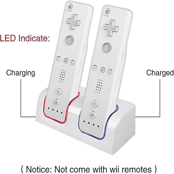 2 i 1 Laddningsstation för Wii & Wii U Remote Controller White
