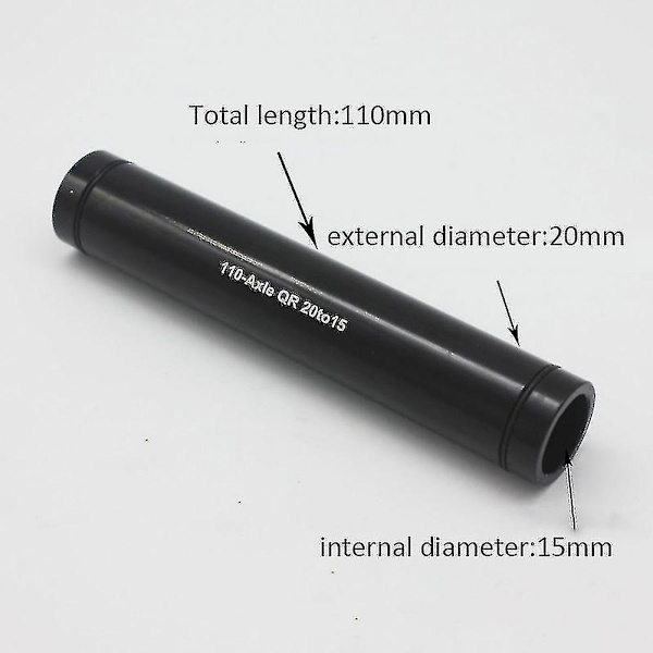 Pyörän akselin sovitin 20 mm läpiakselille 15 mm läpiakselille, 110 mm