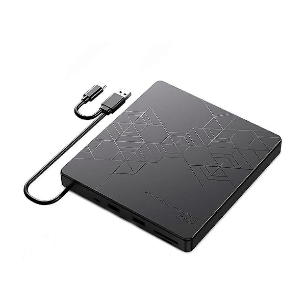 Ekstern CD/DVD-drev USB3.0/Type-C CD/DVD ROM +/-RW Adapter Optisk Disk Drev CD-afspiller til Laptop PC Desktop Computer