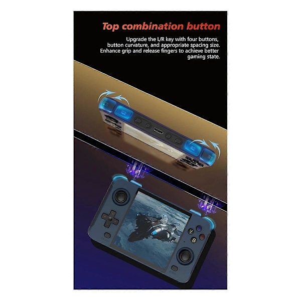 R40S Retro Videospilkonsol 16GB+64GB WiFi+BT Linux Support til PSP PS1 N64 DC ARCADE Simulator Sort