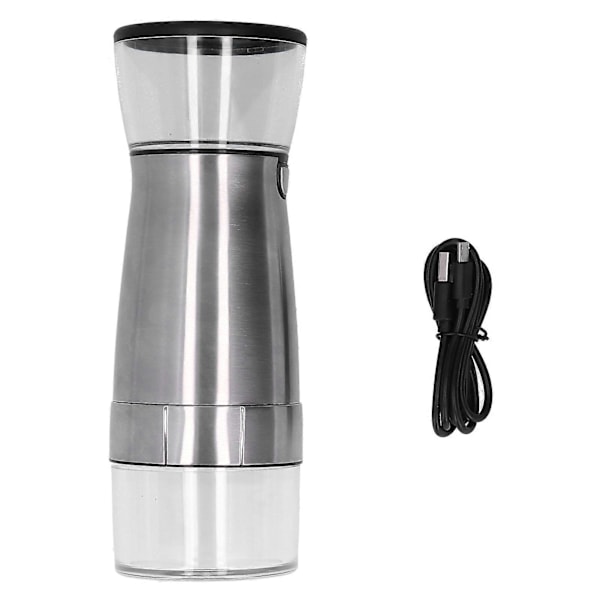 Elektrisk kvern i rustfritt stål, USB-lading, automatisk pepper- og kaffebønneknuser for hjemmebruk