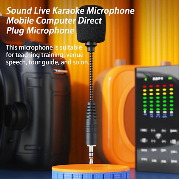 Mini Mikrofon Brusreducering Ljud Live Karaoke Mikrofon Mobil Dator Direkt Plug Mikrofon Konferensmaterial