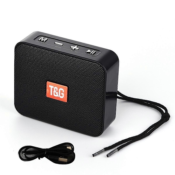 166 Mini Bærbar Trådløs Bluetooth Høyttaler, Multifunksjonell Bærbar Mini Høyttaler Støtter USB TF-kort FM Radio Svart