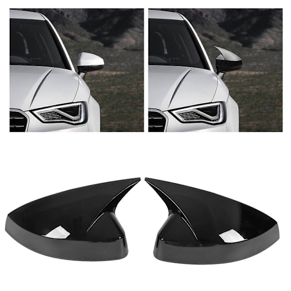 1 Par Sidespeildeksel Erstatning for A3 S3 8V RS3 2013?2019 Glossy Black
