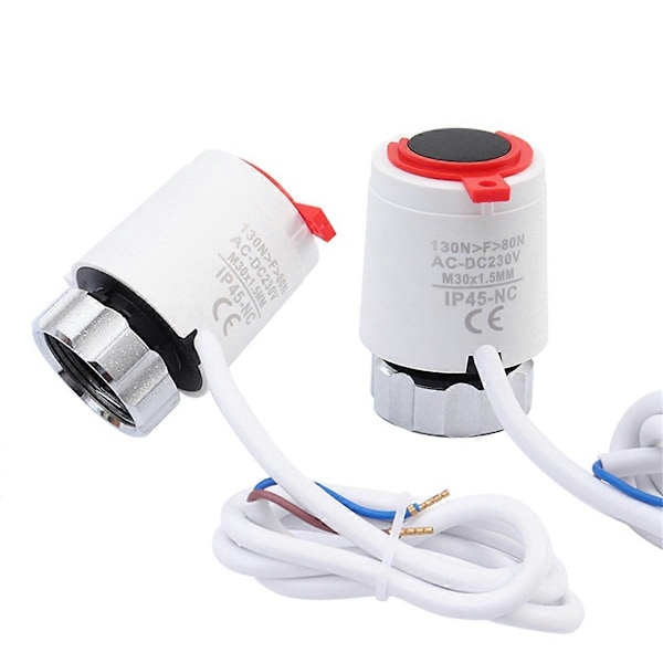 2 st 230V Normalt Stängd NC M30x1.5mm Elektrotermisk Ställdon för Golvvärme TRV Termostatisk Värmeavledning