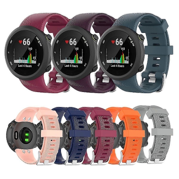 Erstatningsrem for Garmin Forerunner 45 / 45s Smartklokke Silikonklokkeveske for Garmin Forerunner 45 45s Armbånd dark purple strap