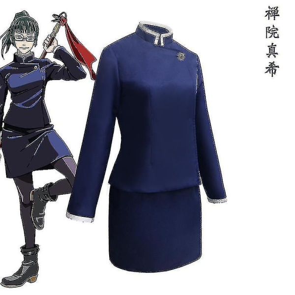 Snabb frakt Anime Jujutsu Kaisen Zenin Maki Kostym Halloween Party Uniform för vuxna och barn Without wig 140