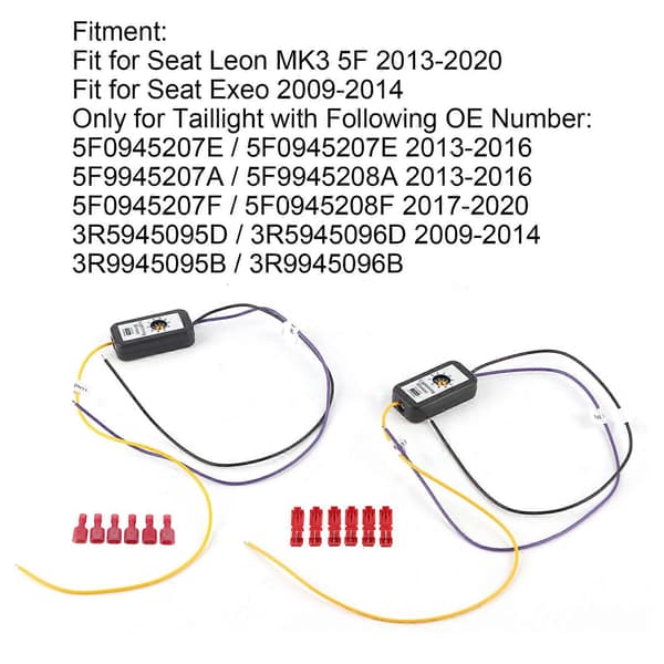 LED Baklykter Dynamisk Blinklys Adapter Ledningsnett Blinklysmodulsett Passer for Seat Leon MK3 5F 2013-2020